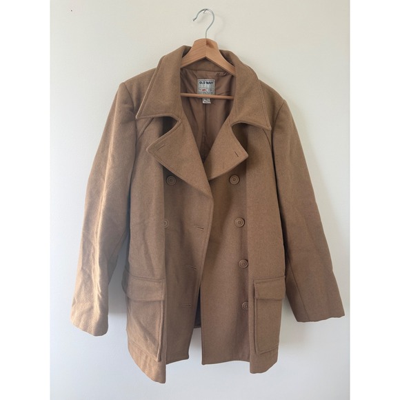 Old Navy Jackets & Blazers - Women's Old Navy Tan Wool Blend Pea Coat – Size XL